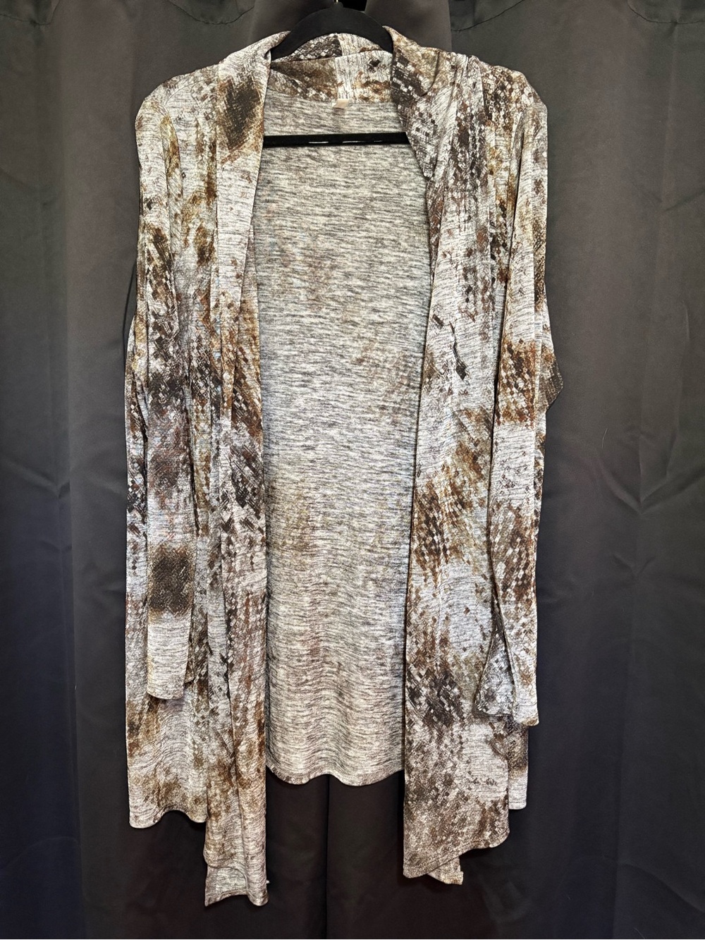 Open-Front Lightweight Women's Cardigan Sweater - Brown/Gray